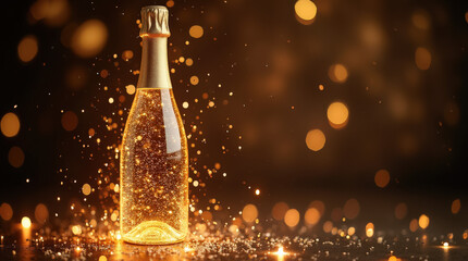 Festive Champagne Toasts and Sparkling Fireworks Background for New Year Celebrations and Parties