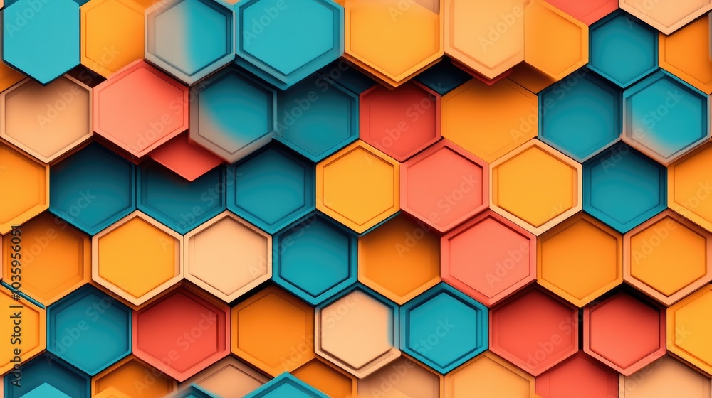Poster hexagonal seamless background featuring a honeycomb pattern graphic design element
