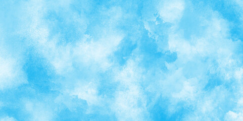 clouds in the blue sky with natural tiny clouds, abstract surface blue watercolor painting cloudy sky background, Watercolor illustration art abstract blue grunge paper texture background.