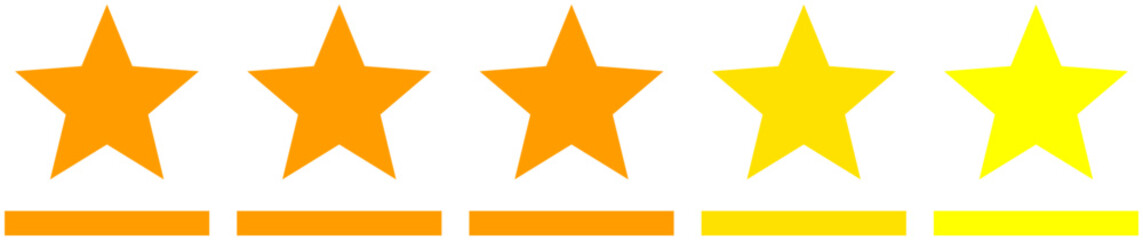 Five stars icon Vector. Five stars customer product rating review flat icon for apps and websites.