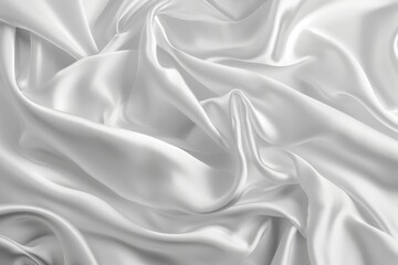 Abstract Draped White Satin Fabric Texture