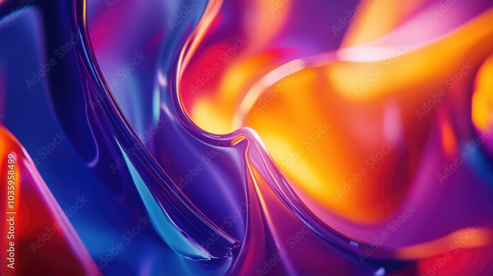 Aufkleber close up of vibrant light swirls illustrating a gradient of colors in dynamic shapes