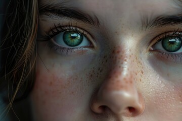 Fototapeta premium serious girl with eye shadows on face