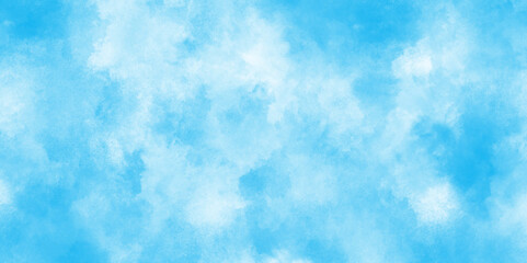 clouds in the blue sky with natural tiny clouds, abstract surface blue watercolor painting cloudy sky background, Watercolor illustration art abstract blue grunge paper texture background.