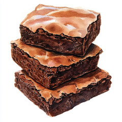 Brownies watercolor clipart illustration 