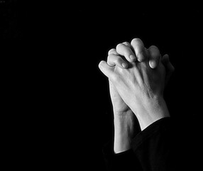 Fototapeta premium praying to God with hands together Christianity and the faith of God with people stock photo stock image 