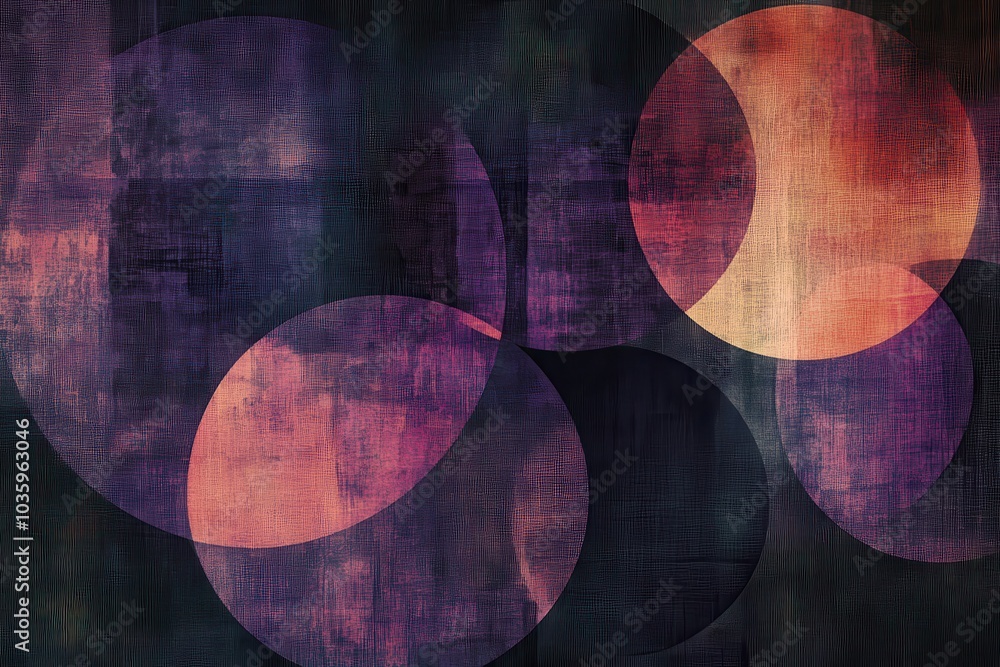 Poster abstract shapes featuring a subdued color scheme and intersecting layers