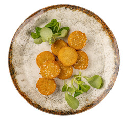 Top view of crispy falafel