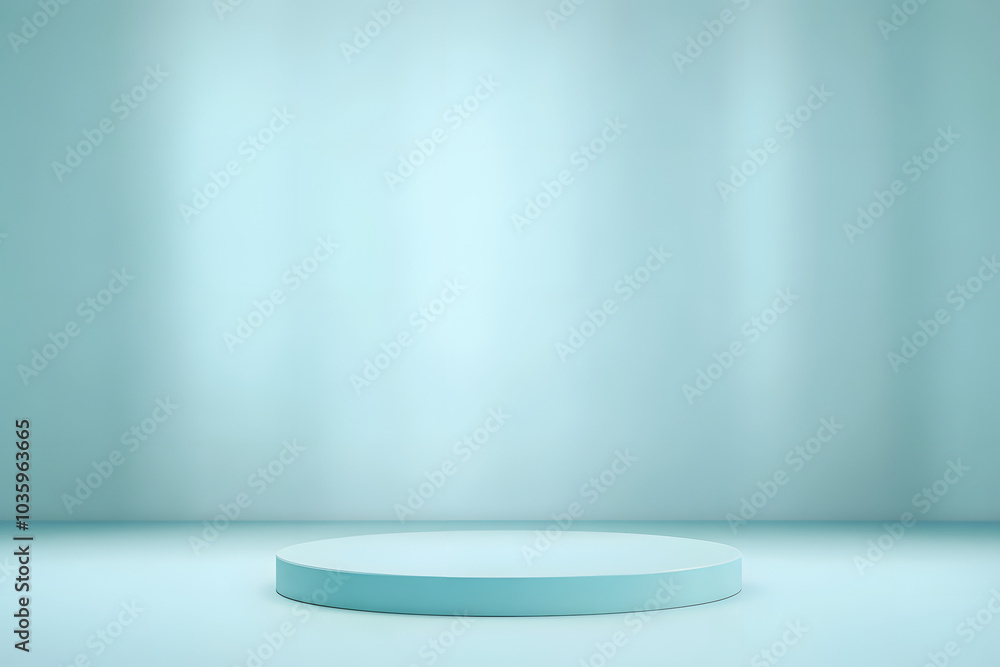 Canvas Prints abstract pastel teal color and gradient cyan light background with mint green table backdrops displa