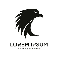 Obraz premium Eagle head symbol logo template vector illustration design with creative concept