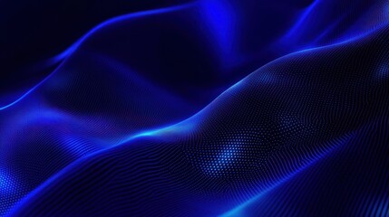 Abstract dark blue abstract cyberspace background , Wave of dots and weave lines, design topic , metaverse, network security, big data transfer.