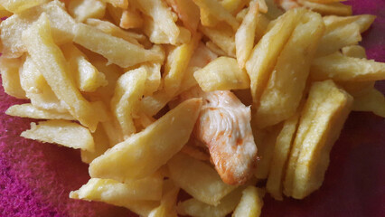 french fries on a white background