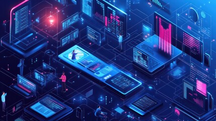 Big Data Ecosystem Integration, Illustrate big data ecosystem integration with an image showing data engineers integrating various data sources, such as databases, streams, and API