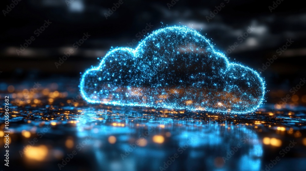 Poster business professional using cloud-based software on a laptop while collaborating with a remote team,