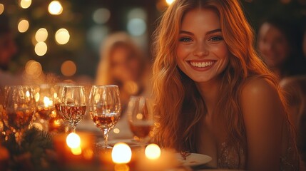 Holiday party with friends laughing and exchanging gifts, showcasing the festive and social spirit of the season