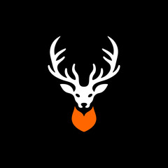  logo of deer stag head silhouette stencil
