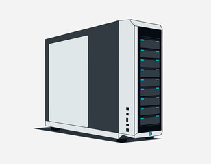 computer server isolated on a white background
