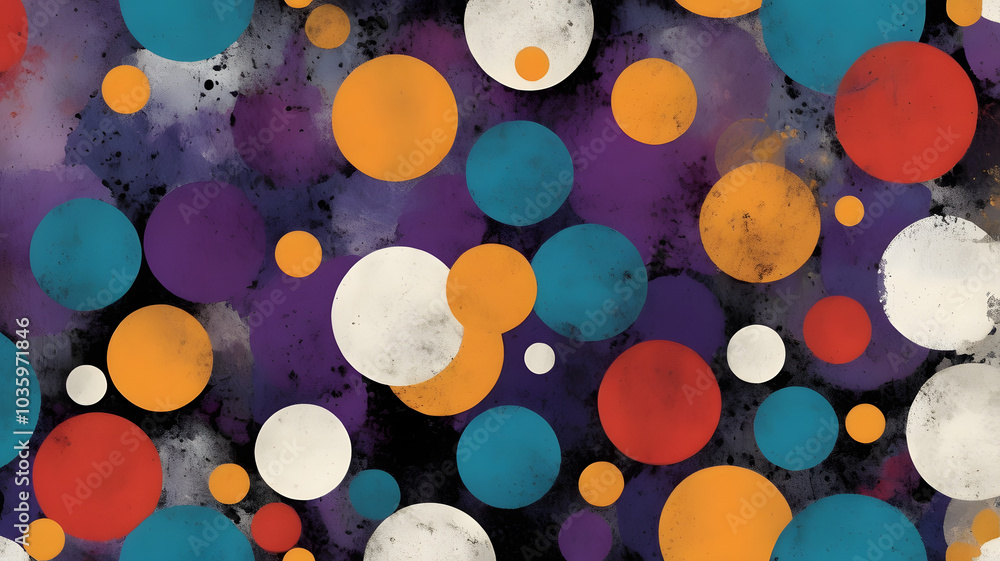 Poster abstract watercolor circles: a vibrant and colorful abstract background with a whimsical touch. the 