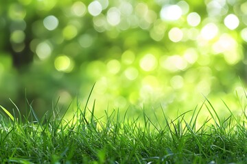 Fototapeta premium Green grass with bokeh background