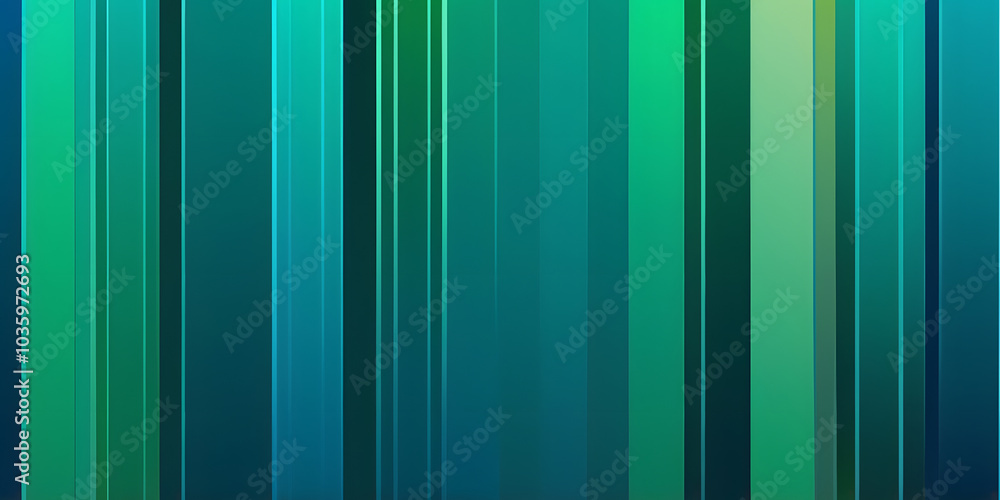 Poster abstract teal and green stripes: a vibrant and dynamic abstract background with a vertical pattern o
