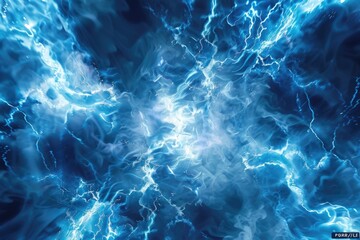 Blue and white energy with electrical electricy plasma power crackling fusion