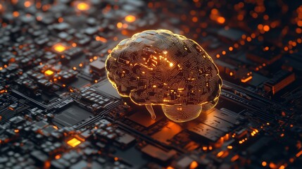 Interact with AI artificial intelligence brain processor in concept of AI artificial intelligence engineering, big data and AI machine learning to use generative AI for business support. LLMs