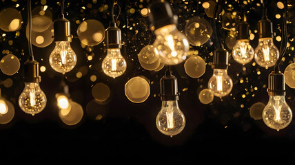 Golden Hour Glow: Edison Bulbs & Bokeh Lights 