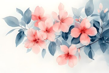 Fototapeta premium Delicate floral arrangement with pink hues