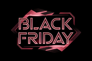 Bold "Black Friday" text design on a black background, emphasizing shopping deals and promotions.