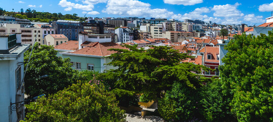 Fototapeta premium a panoramic view of a cityscape with a mix of traditional and modern architecture.