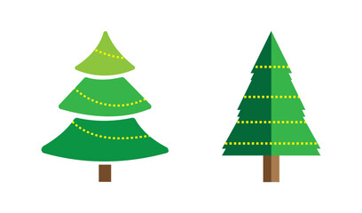 Christmas tree flat icon isolated on white background. Christmas tree vector illustration.