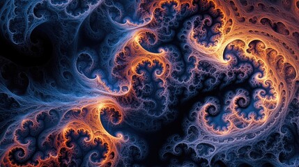 Fantasy 3D visualization of a fractal nebula backdrop