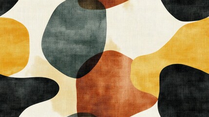 Seamless organic rounded shapes on textured fabric High quality illustration featuring soft edged abstract motifs with rounded contours Subtle broken fragments in tone on tone colors