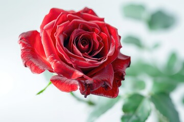 Fototapeta premium beautiful red rose isolated on white