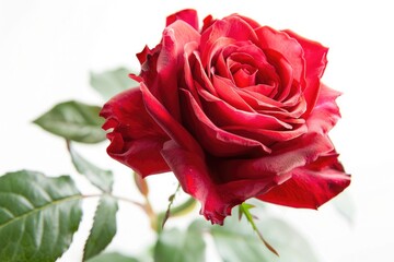 Fototapeta premium beautiful red rose isolated on white