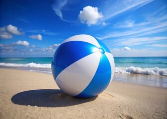 white-and-blue-summer-beach-ball