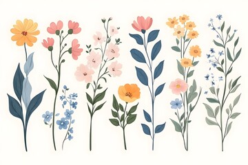 Naklejka premium Floral vector collection