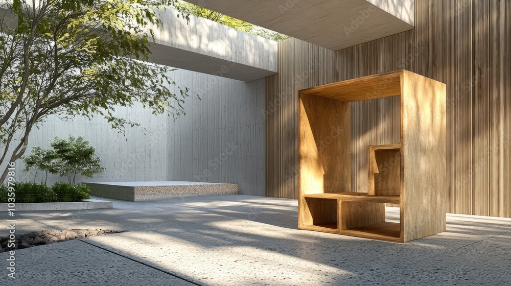 Poster cube stand 3d rendering
