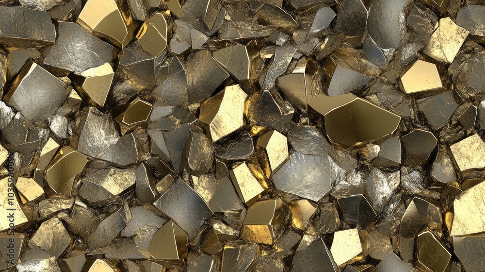 Poster seamless texture featuring pyrite pattern
