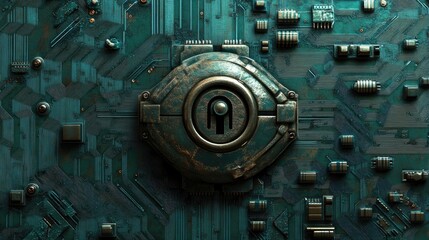 Fototapeta premium Circuit board and locking mechanism