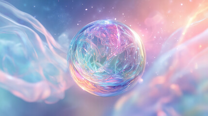 Iridescent Orb with Ethereal Glow