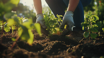 Person planting trees