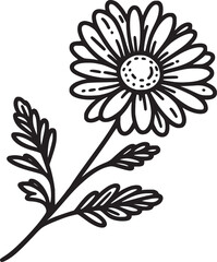 This is an illustration of flowers in a simple and modern line art style.