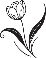 This is an illustration of flowers in a simple and modern line art style.