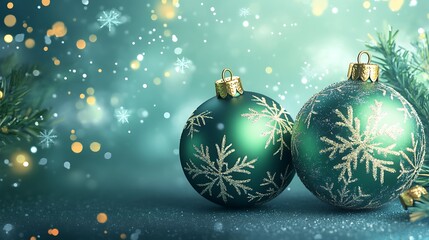 Festive Christmas Decorations and Glowing Lights in a Winter Wonderland