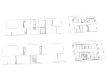 Architectural drawings 3d illustration 3d rendering