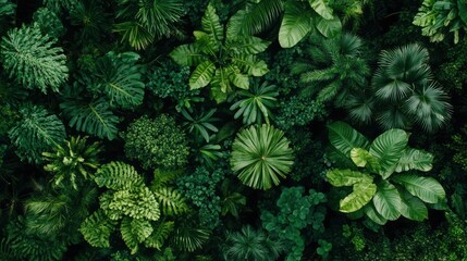 Fototapeta premium Lush Green Tropical Foliage Texture