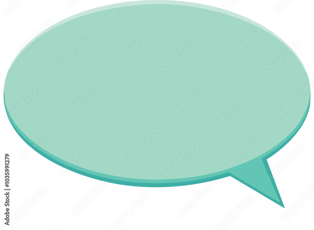 Poster green speech bubble cloud for text input