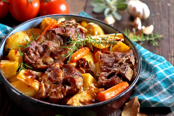 Peka - traditional Croatian meat and vegetables dish 