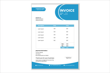 Invoice Layout Template design two color.
